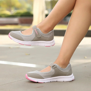 Xajzpa Classic Summer Women Casual Shoes Soft Portable Sneakers Walking Shoes Flat Soles for Women Breathable Slip on White Shoes